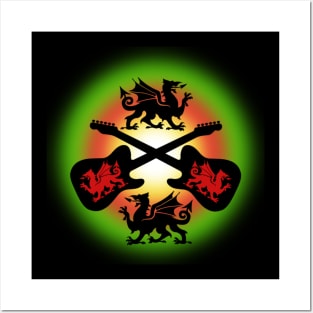 Welsh Dragon Electric Guitars Posters and Art